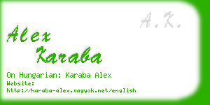 alex karaba business card